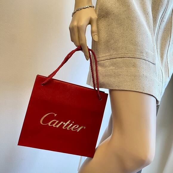 Cartier Handbags - CARTIER Authentic Iconic Red Gift Shopper Bag NEW! 8" 7" Jewelry bangle wallet
